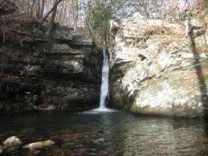 Katy Falls flowing into a small pool.