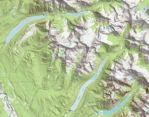 Glacier Bowman-Kitla topographic trail map at 1:24,000 scale