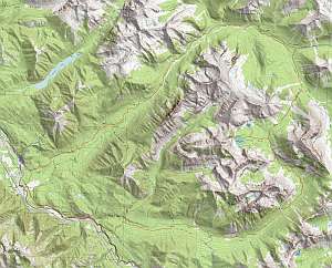 Glacier Nyack topographic trail map at 1:24,000 scale